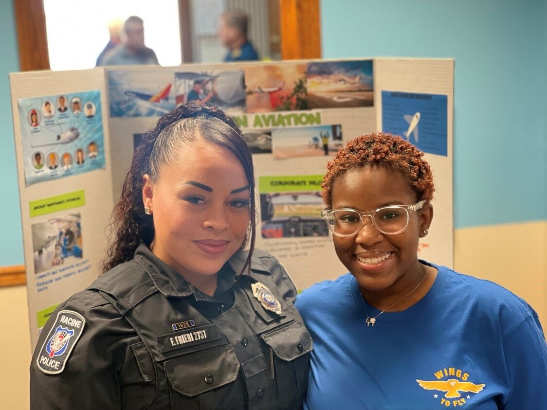 Officer Felicia Frieri-Gaines and Jordyn Brown